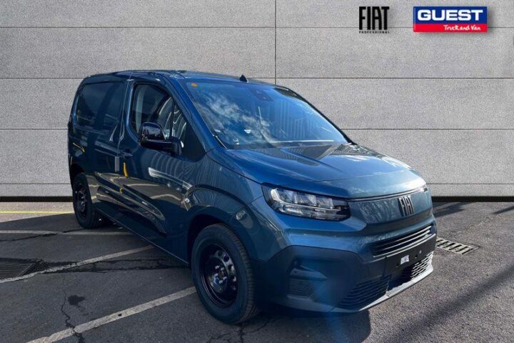 Our new Fiat E-Doblo 52kWh Primo Auto SWB 5dr (11kW OBC) in Volare Blue, from Guest Truck and Van West Bromwich for only £25,285+VAT.