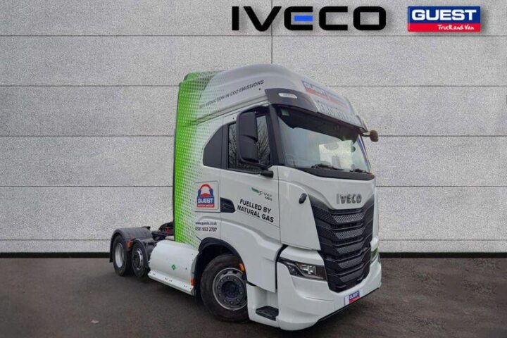 Our used Iveco S-WAY AS440S46TX/P CNG 6X2 460HP, available from Guest Truck and Van Coventry. CNG 6X2 TRACTOR AVAILABLE SOON