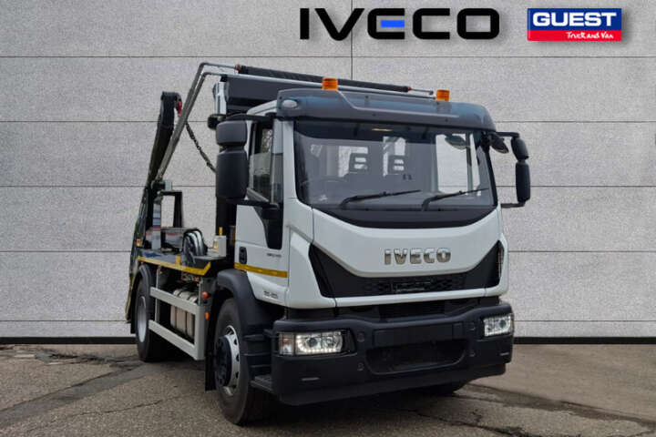 Our new IVECO Eurocargo 18t 250hp Skiploader in white, from Guest Truck and Van. Call today to confirm location and pricing details!